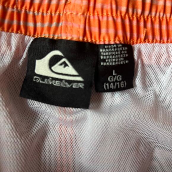 New Quiksilver Boy's Orange Sunset Ombre Swim Trunks Bottoms - Large 14 - 16 - Picture 3 of 4